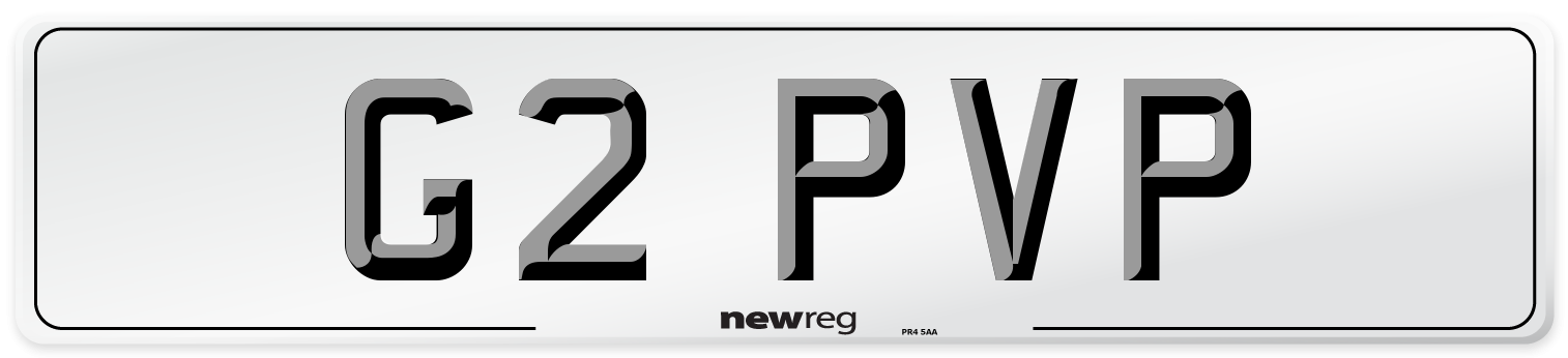 G2 PVP Number Plate from New Reg